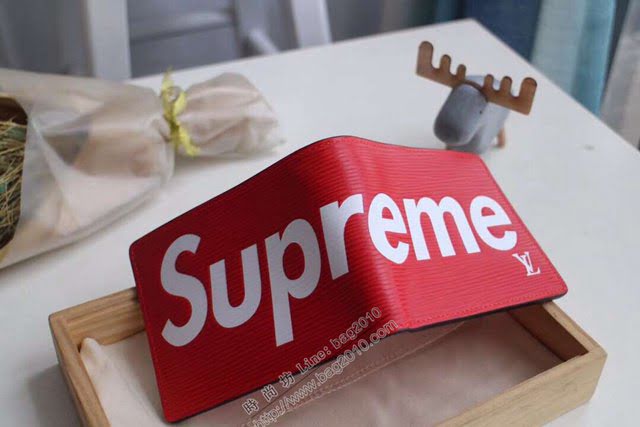 lv錢包 M67540 Supreme標誌性的長方形Box logo lv男士短夾  lvqb1194